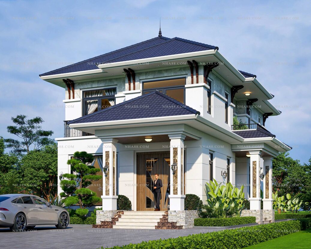 Biệt thự 2 tầng Hiện đại mái Nhật