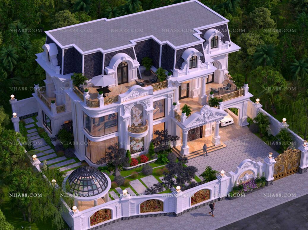 Biệt thự Tân Cổ Điển mái Pháp