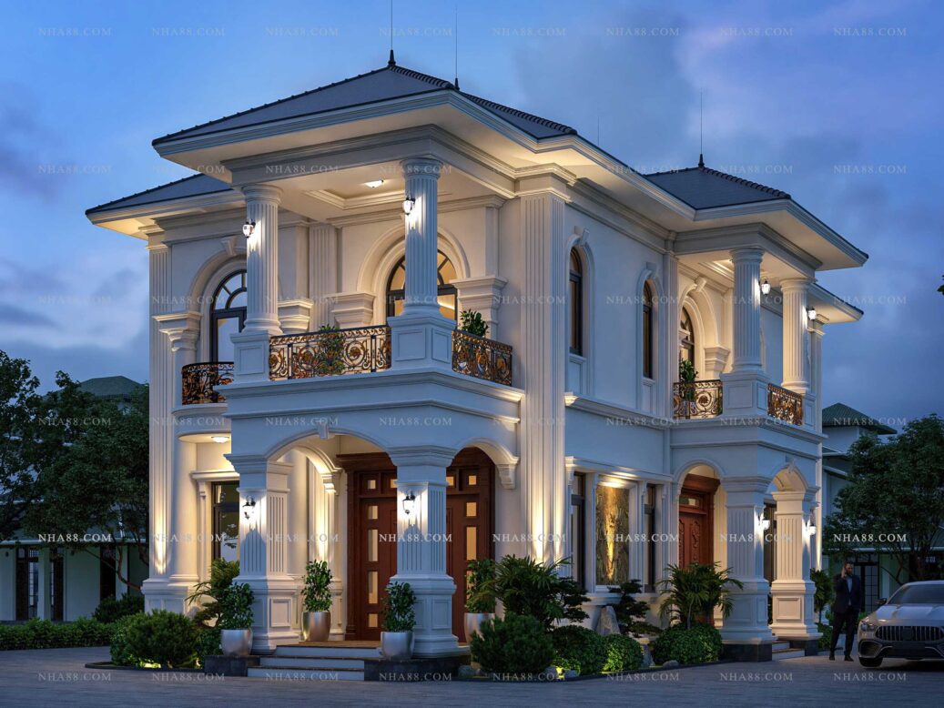 Biệt thự 2 tầng Tân Cổ Điển mái Nhật
