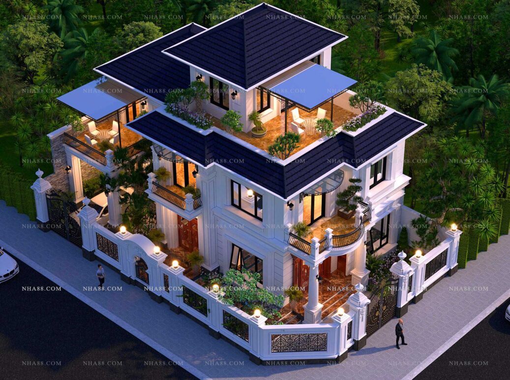 Biệt thự 2 tầng Tân Cổ Điển mái Nhật