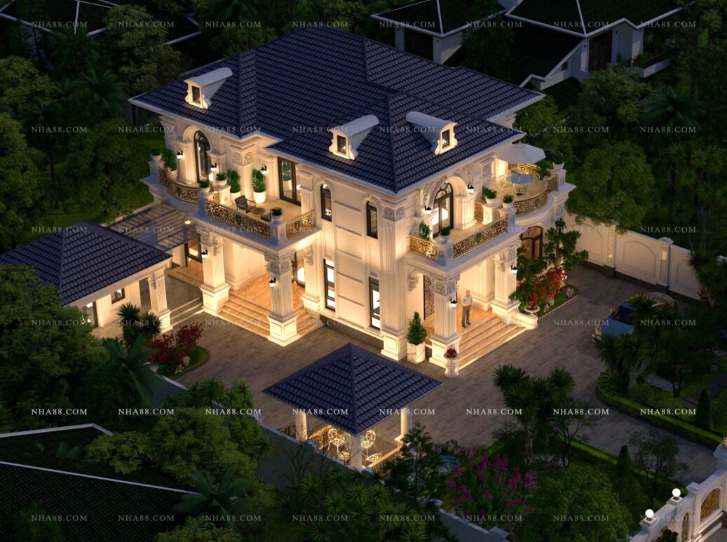 Biệt thự 2 tầng Tân Cổ Điển mái Nhật