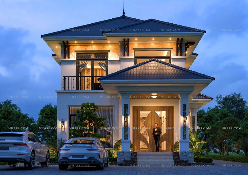 Biệt thự 2 tầng Hiện đại mái Nhật