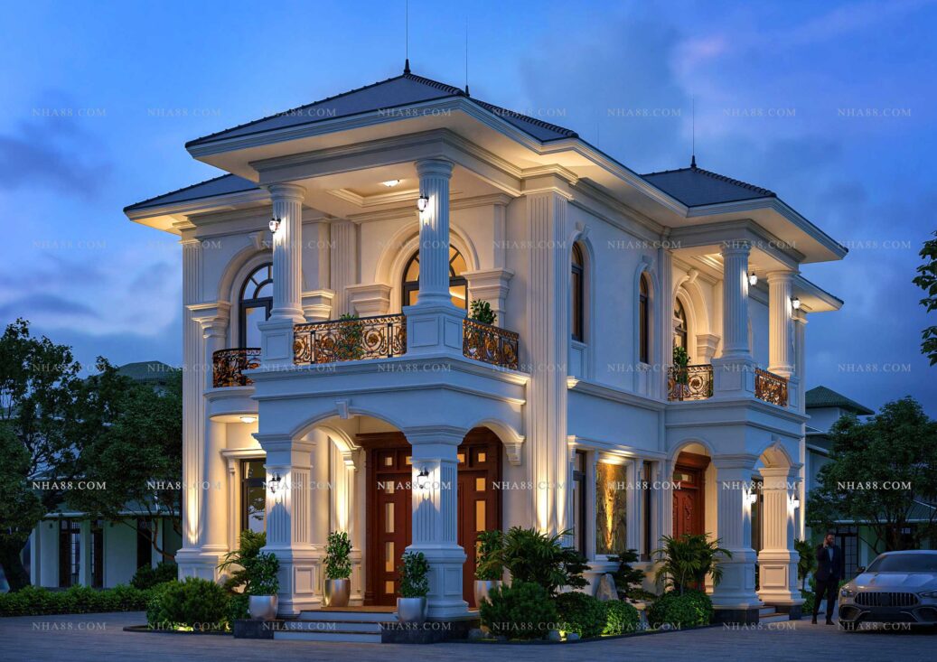 Biệt thự 2 tầng Tân Cổ Điển mái Nhật
